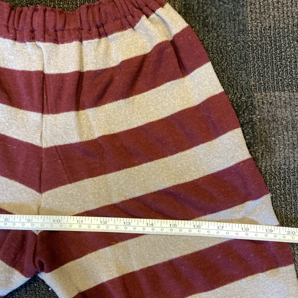 Vintage Girls Striped Burgundy & Taupe Handmade Wool Blend High Waist Pants - Picture 6 of 9